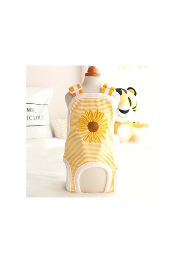 Elmpaly Gri, S Çizgili Yıkanabilir Küçük Köpek Bezi - Rahat Vücuda Oturan Mevsimlik Polyester Külot