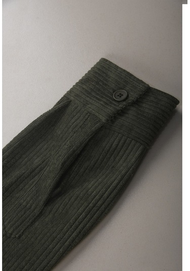 Deepsea Erkek Yeşil Kadife Fitilli Rahat Kesim Gömlek Yumuşak Dokulu Likralı Kadife Gömlek 2600758 Yeşil