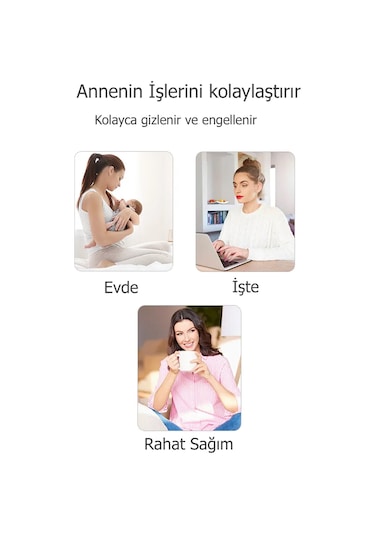 Babyhope MY-376 Göğüs Pompası Şarjlı Giyilebilir Elektrikli Sessiz ve Elleri Serbest Kullanım