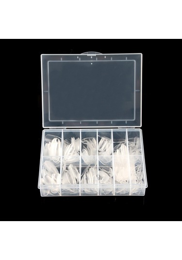 Reedark 360 Adet Abs Tam Kapak Tırnak, 12 Boyut, Yarı Pürüzsüz Şeffaf, Zımbalama Gereksiz, Esnek Kırılmaz, Ev/salon Kullanıma Uygun Saçma Tırnaklar