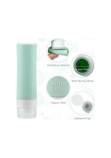 Reedark 4 Adet 80ml Sızdırmaz Silikon Seyahat Şişesi - Şampuan, Losyon Ve Sabun İçin Yeniden Doldurulabilir Diğer