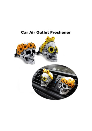 Singree 2 Adet Otomobil Havalandırma Deliklerinden Hayalet Kafa Kokulu Klips - 2 Adet Kokusu Taşıyıcı Tablet İçeren Araç Dekorasyon Aksesuarı