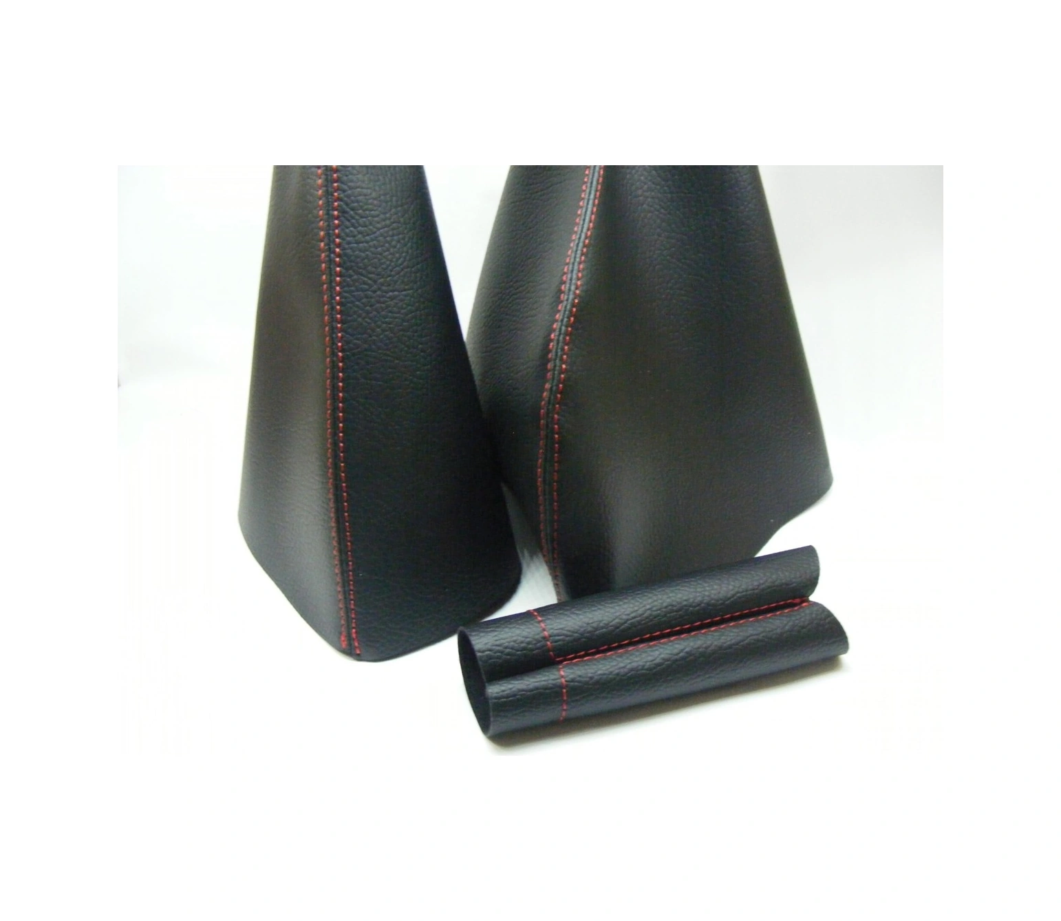 Renault Fluence / Megane 3 El Freni Körüğü, Vites Körüğü, El Freni Kolu Derisi Siyah Deri-kırmızı Dikişli Siyah