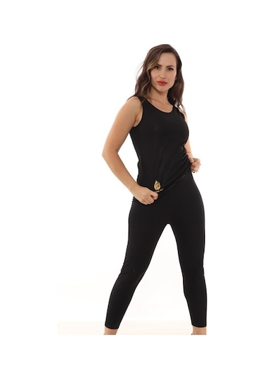 Sauna Suit Ekstra Terle Incelten Unisex Termal Sauna Altüst Takım Siyah