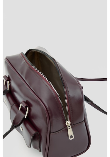 Rhan Retro Baget Çantası Bordo Bordo