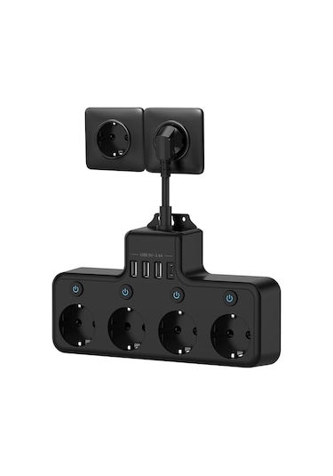 Cbtx Yeni Nesil 4000w 3 X Usb, 1 X Type-c 8 İn 1 Duvar Priz Termal Akım Korumalı Priz 4'lü Diğer