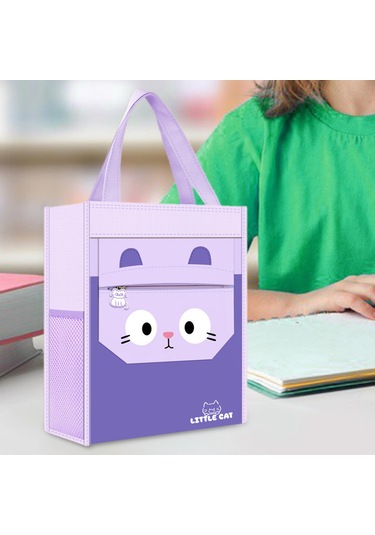 Suntek El Çantası Sevimli Üst Saplı Cepli Çocuk Tote İş Mor