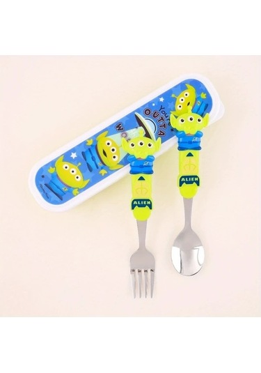 Fastbuy 3 Adet Buzz Işık Yılı Paslanmaz Çelik Çatal Seti Uzay Temalı Dayanıklı Hafif Kamp Piknik İş Seyahat Hediye Ahşap Ahşap