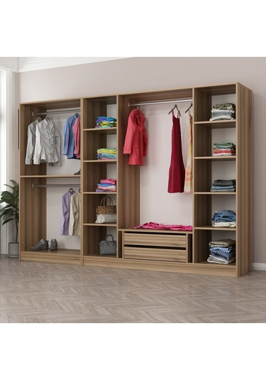 Minar Kale 6 Kapaklı 2 Ç Dolap Dore 210cm Ceviz