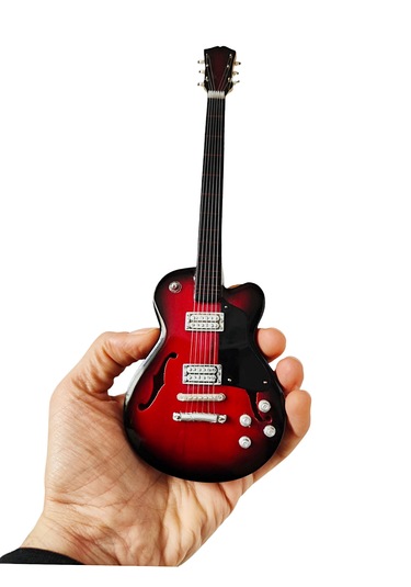 El Yapımı 1/4 Ölçek Minyatür Elektro Gitar Gibson Es-275 Redburst