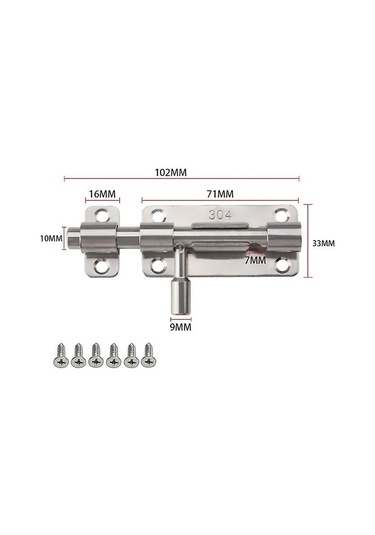 Asılı Kulplu Ve Delikli Dış Kapılar İçin Sürgülü Kapı Kilit Seti, Cr Kaplamalı Paslanmaz Çelik B