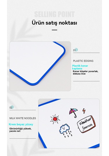 Çocuklara Yazmayı Ve Karalamayı Öğretmek İçin Çift Taraflı Manyetik Not Defteri Mavi