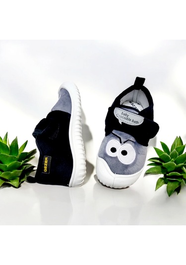 Yumuşacık Cırtlı Ortopedik Eğlenceli Göz Kreş,anaokuku,ev Pandufu Gri - Siyah
