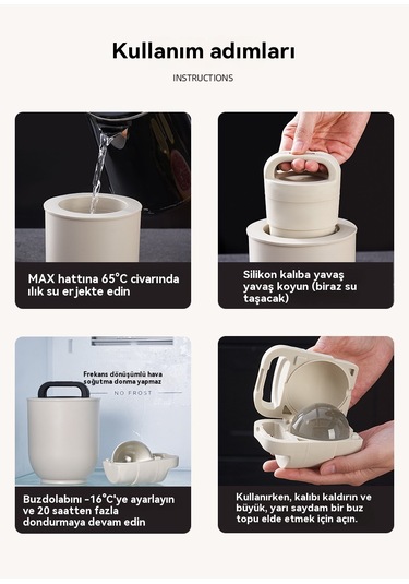 Ev Topu Buz Küpü Buz Kutusu-beyaz Beyaz