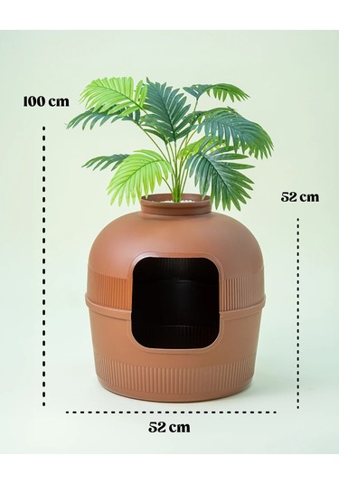 Reyo Dekorapet Dekoratif Kedi Tuvaleti Kahverengi