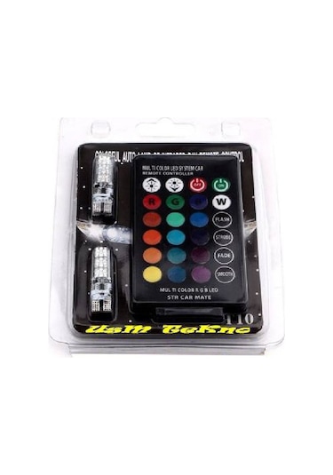 T10 Led Kumandalı Rgb 16 Renk Ve Çakarlı Seçeneği Versiyon 2