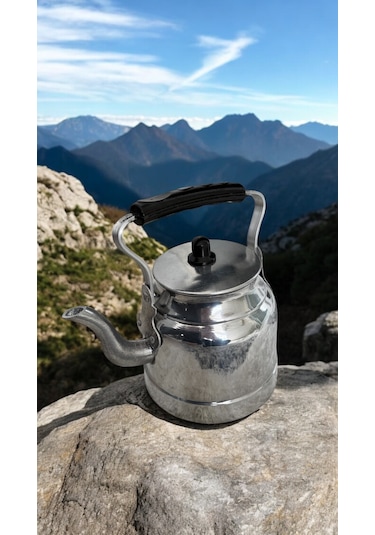 Kulplu Alüminyum Kamp Çaydanlık, No:14, 2 Litre Gümüş