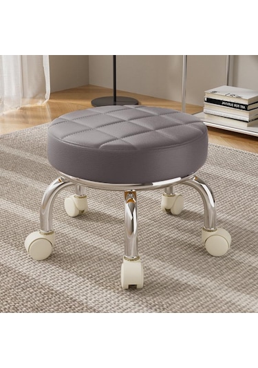 Suntek 360 Dönebilen Tekerlekli Tabure Tembel Ev İşi Gri