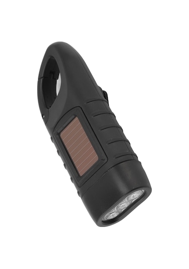 Kosona Güneş Enerjili Eldivenli El Feneri, Çok Fonksiyonlu Dış Mekan Işığı, El Çarklı Şarjlı Led Acil Işık Siyah Diğer