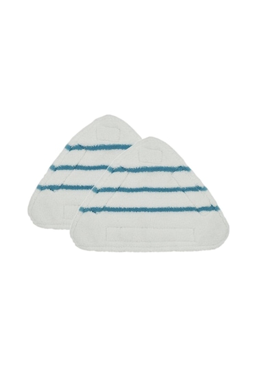 Ximistore9 2 Adet Triangular Mikrofiber Yenileme Pedleri - Buhar Temizleyici İçin Yıkama Uygun Mop Başlıkları Beyaz - Mavi