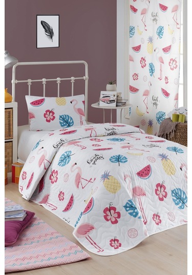 Kapitone Yatak Örtüsü Seti Tek Kişilik Kokteyl Beyaz