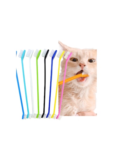Kedi Köpek Çift Taraflı Diş Fırçası Yavru ve Yetişkinler İçin Pet Diş Sağlığı Koruma 1 Adet