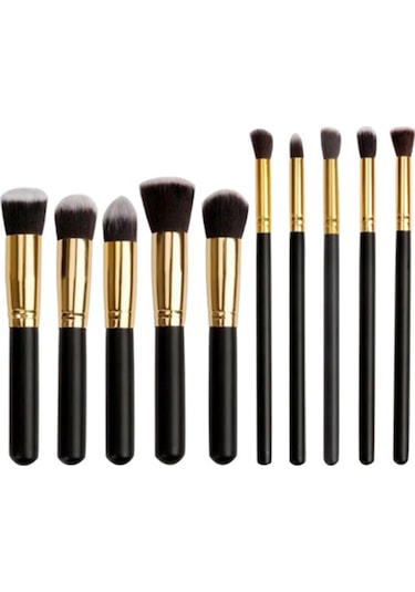 Teltree 10'lu Profesyonel Makyaj Fırçası Seti - Yumuşak Yapay Lifli, Cilt Dostu, 5 Büyük 5 Küçük Fırça