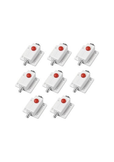 Adet Kapı Sürgülü Kilidi, 2 İnç Plastik Sürgülü Mandallı Anahtarsız Kilit, Düğmeli Beyaz