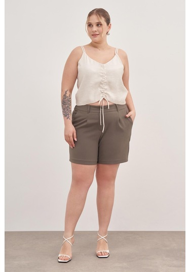 İp Askılı Önü Büzgülü Top-1800 Bej