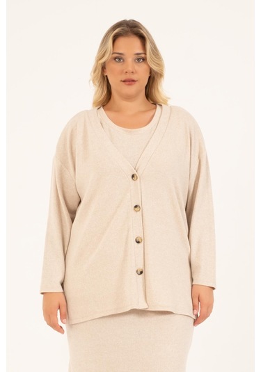 Myline Basic Triko Hırka - Bej