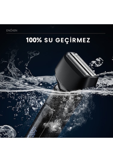 Enchen Ms001 Siyah Dijital Ekranlı Ultra Yakın Kesim Folyo Başlıklı Şarjlı Tıraş Makinesi