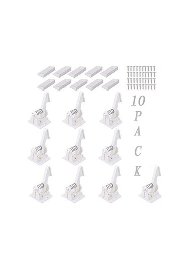 Bosphorusboutique Paket Kurulum Kolay Kilitleri Kilidi Güvenlik Dolap Diğer Çocuk Beyaz 10'lu - De Beyaz