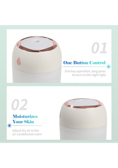 Kosona 330ml Gri Sessiz Nemlendirici: Ev, Araba, Ofis İçin Sürekli/aralıklı Buhar Modu Ve Renkli Gece Lambası