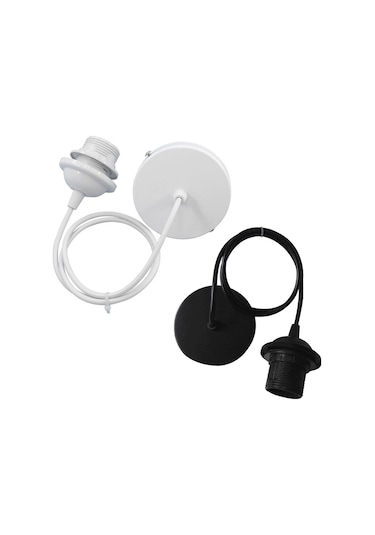 Beyaz E27 Vidalı Tavan Asılı Sarkıt Ampul Edison Led Tutucu Soket Tabanı