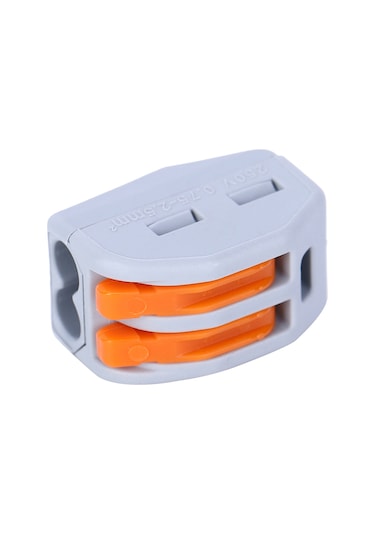 Moveevo 212 Modeli Gri Nylon Hızlı Kablolu Bağlayıcı, 20a Akım, 2 Adetli, Aydınlatma Uyumlu, 20'li Paket