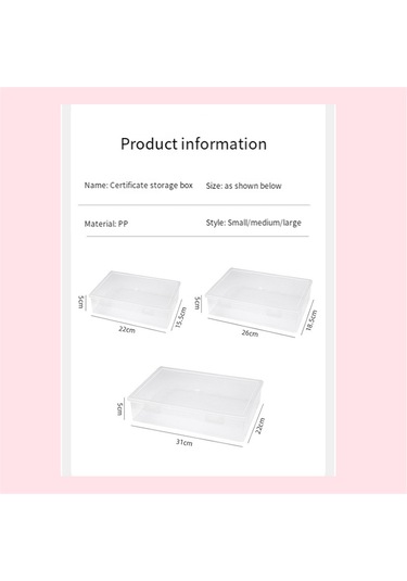 Leasetake Plastik Dosya Düzenleyici Şeffaf Kare Saklama Kutusu A4 Saklama Kutusu Dosya Saklama Kutusu L Beyaz