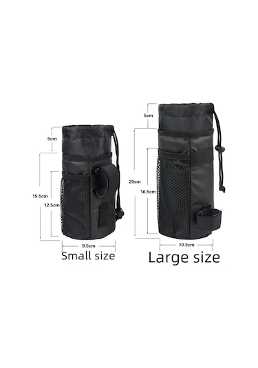 Qingmipy Sürekli Isı Tutucu Bisiklet Su Flasör Çantası, 2l Kapasite, Katlanabilir Tasarım, Dayanıklı Nilon, Telefon Ve Eşyalar İçin, Siyah M Boy:15.5 9.5 9.5cm Siyah