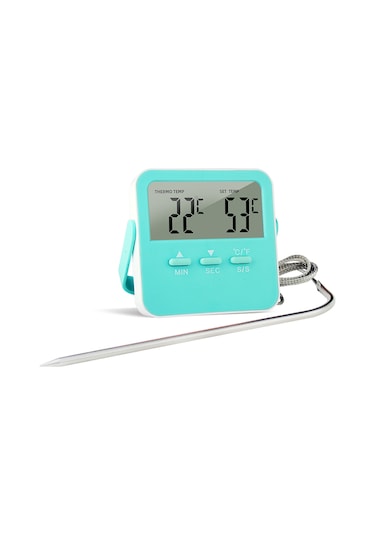 Vkemall Tp12 Yeşil Yüksek Hassasiyetli Zamanlayıcılı Isı Sicaklığı Alarm Termometresi 0-250 C