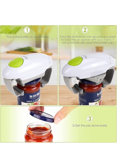 Jialan Elektrikli Kavanoz Açacağı, Mutfak Aleti Yeni Mühürlü Beyaz