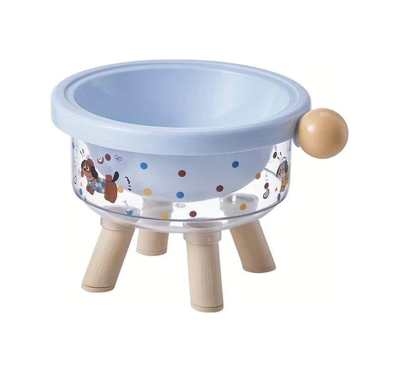 Elmpaly Mavi Plastik Yükseltilmiş Devrilmez Kedi Köpek Mama Kabı