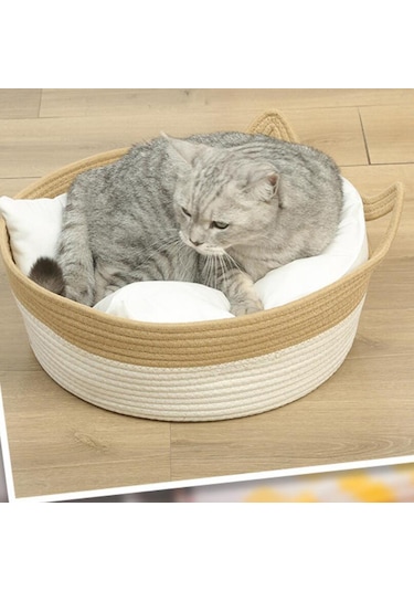 Suntek Dokuma Kedi Yatak Sepeti Pet House Nest Kediler 15cmx48cm