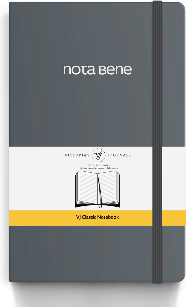 Nota Bene Classic Esnek Kapak Defter, 13x21 Cm, Çizgili Gri