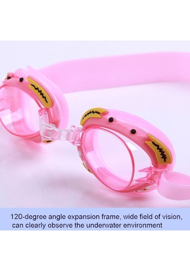 Cbtx Global Karikatür Su Geçirmez Anti-Sis Yüksek Çözünürlüklü Çocuk Yüzme Gözlükleri Turuncu Arı Çok Renkli