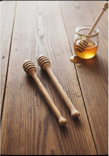Zeytin Ağacı Ahşap Bal Kaşığı 16 Cm Doğal & Sağlıklı Sunum 2 Adet