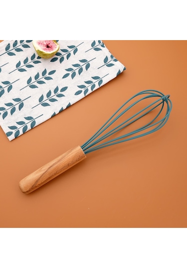 Mavi 1 Adet Ahşap Saplı Yumurta Çırpıcı Silikon Mutfak Pişirme Araçları Isı Dayanıklı Yumurta Karıştırıcı Yumurta Çırpıcı 56654258 Mavi