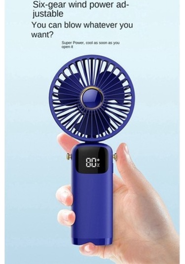 Öğrenci Yeşili Için Ekranlı 3000mah Yaz El Tipi Katlanır Fan Cluknt Yeşil