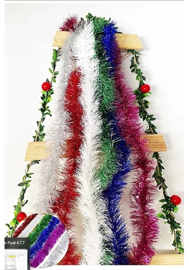 6lı Yılbaşı Çam Ağacı Süsü Gümüş Kırmızı Fuşya Beyaz, Mavi Yeşil