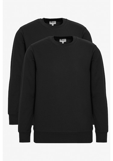 AC&Co / Altınyıldız Classics Erkek Siyah 2'li Paket Pamuklu Standart Fit Normal Kesim Bisiklet Yaka Sweatshirt Siyah AC&Co / Altınyıldız Classics Erkek Siyah 2'li Paket Pamuklu Standart Fit Normal Kesim Bisiklet Yaka Sweatshirt Siyah