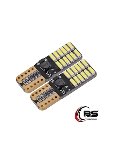 T10 Dipsiz Beyaz Led Ampül 24 Led Smd Canbus