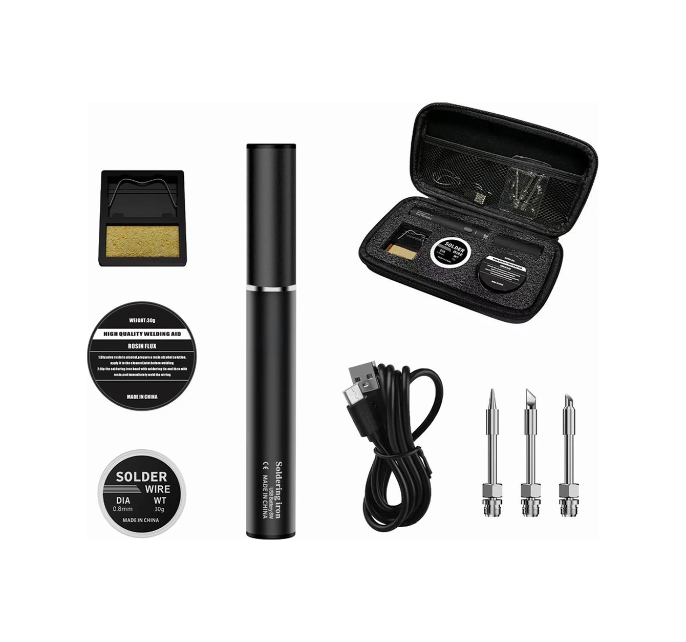 Mufunye 8w Usb Taşınabilir Li-poly Akülü Duhşan, Powerbank İle Şarj Edilebilir, Tamir Aleti Seti